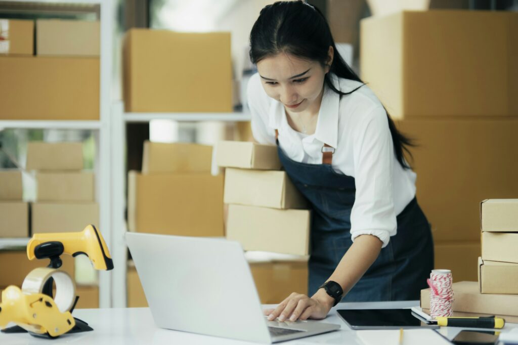 Small business owners, startup and e-commerce concept.